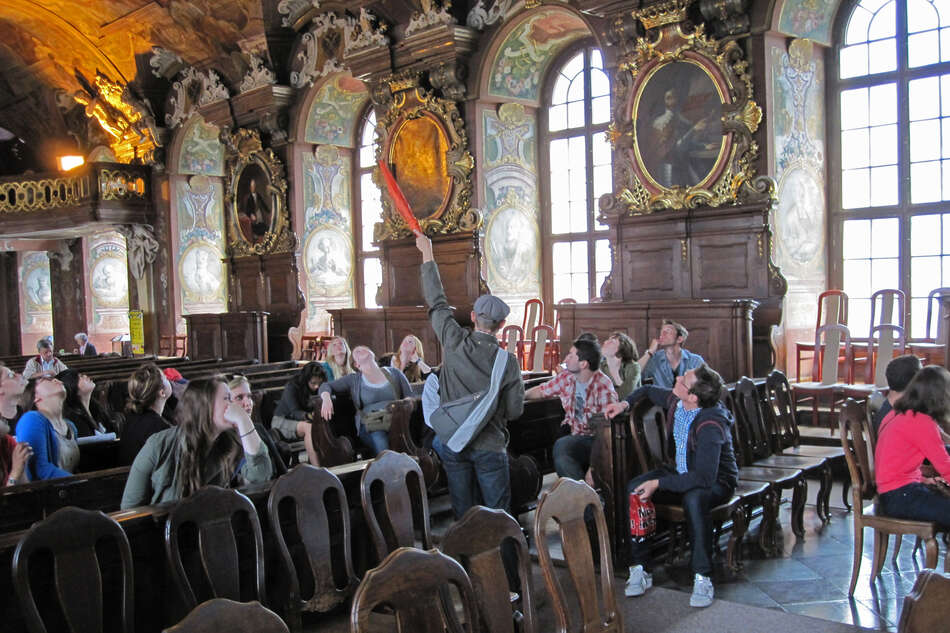 Students in a lecture hall at the University of Wroclaw