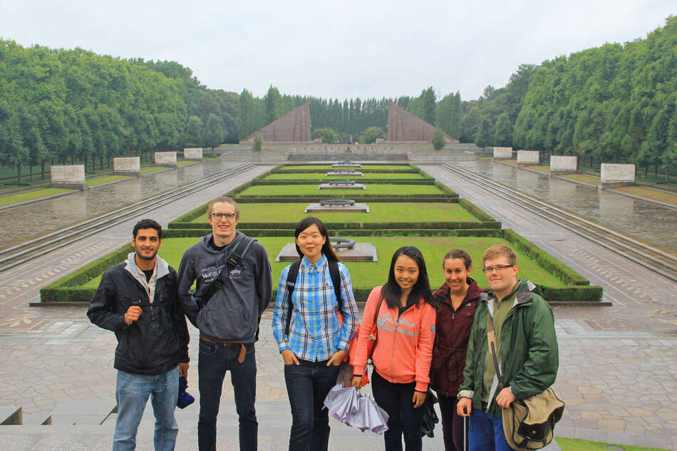 Six students at Treptower Park