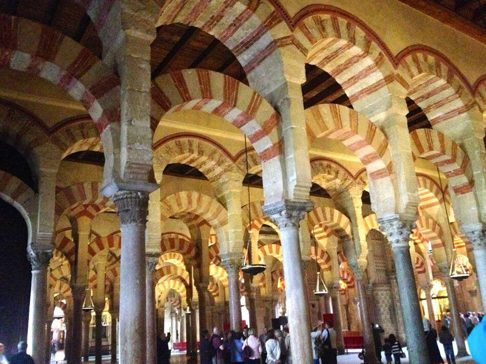 Interior view of mosque in Cordoba