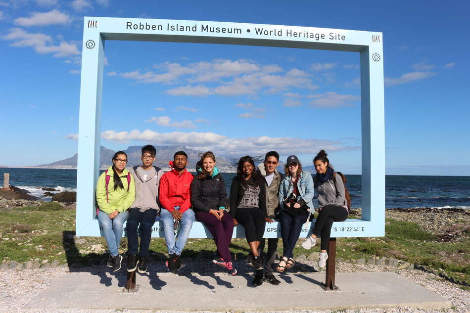 Eight students at Robben Island Museum