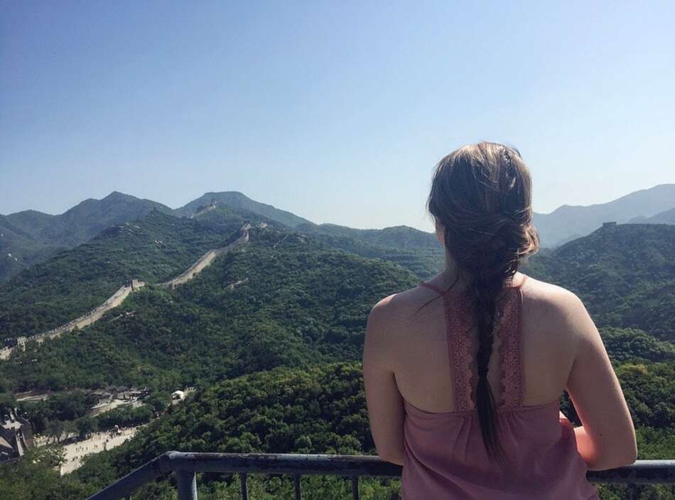 Female looking out to the Great wall, Beijing