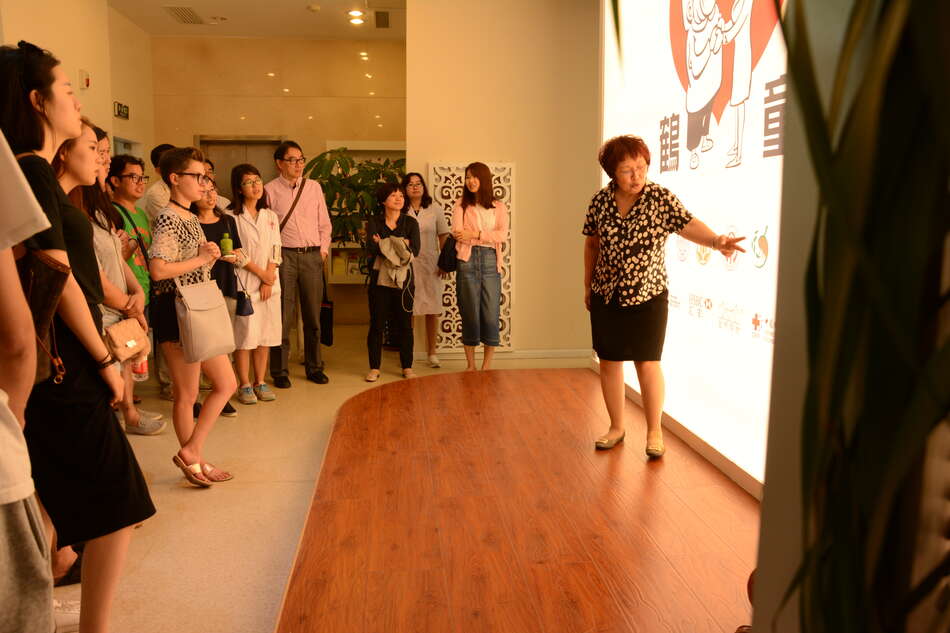 Group of students attend a tour of the Elderly Care Centre in Tianjin
