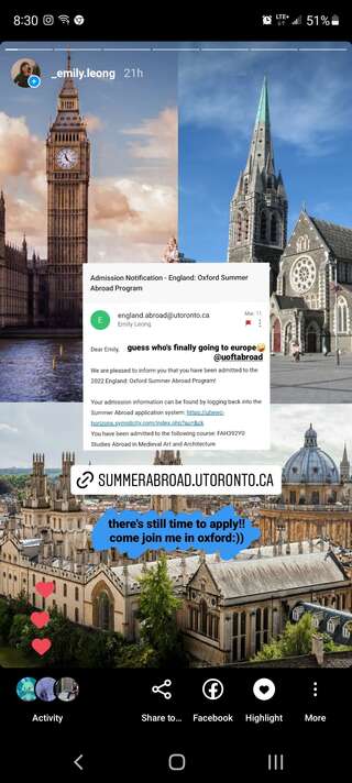 Emily England Admission Story