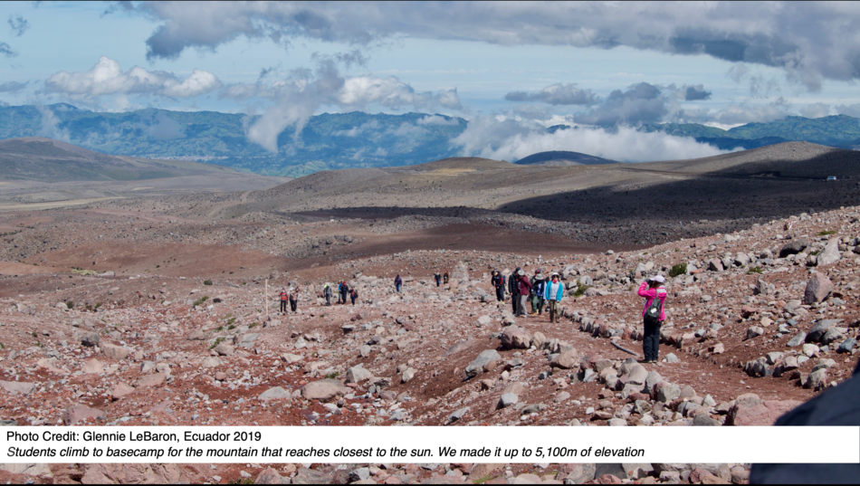 Students climb to basecamp for the mountain that reaches closest to the sun. We made it up to 5,100m of elevation