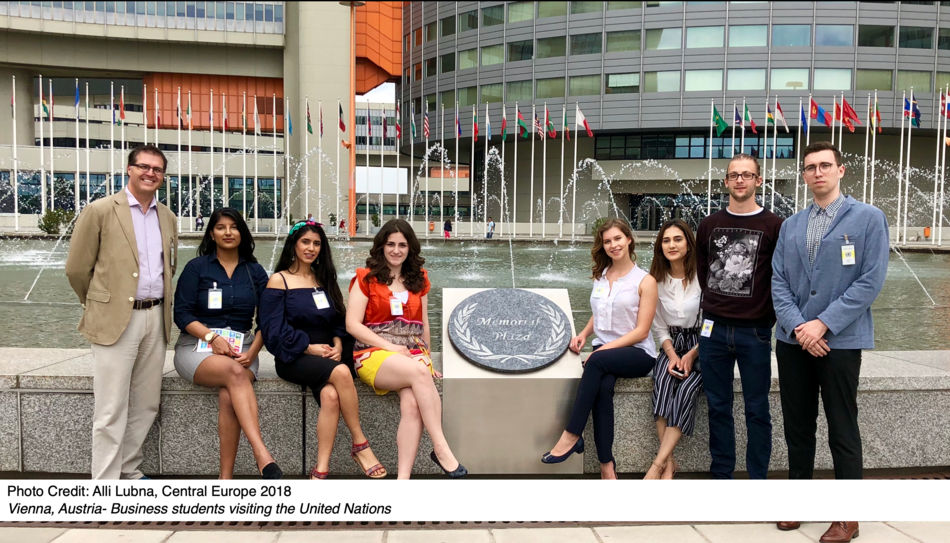 Vienna, Austria- Business students visiting the United Nations