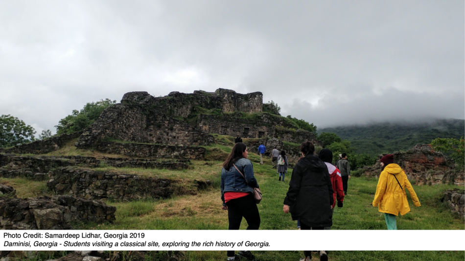Daminisi, Georgia - Students visiting a classical site, exploring the rich history of Georgia.