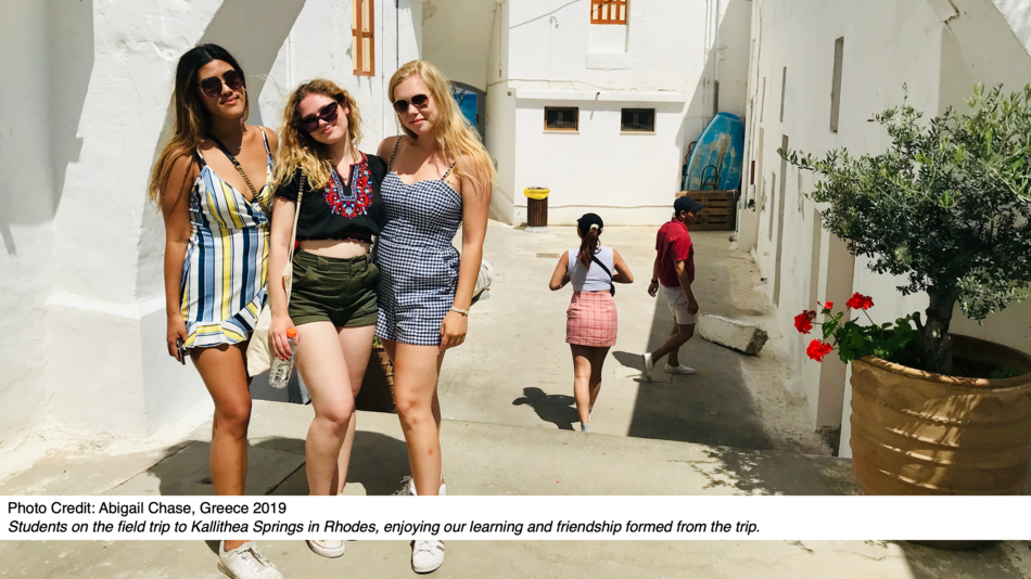 Students on the field trip to Kallithea Springs in Rhodes, enjoying our learning and friendship formed from the trip.