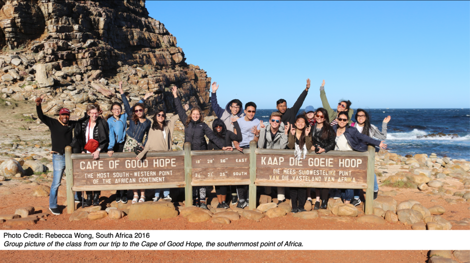 Group picture of the class from our trip to the Cape of Good Hope, the southernmost point of Africa.