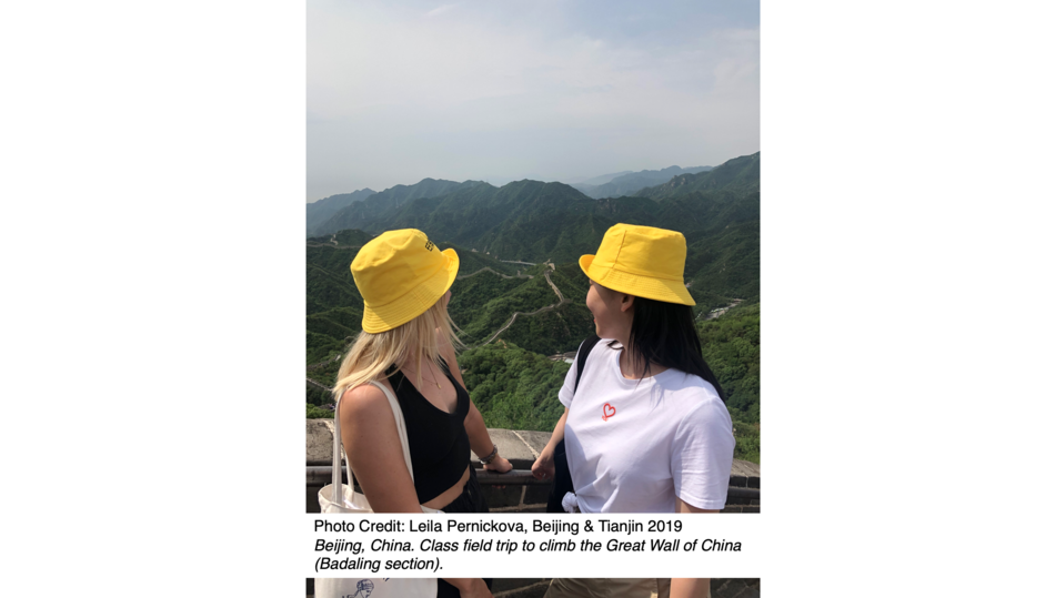 Beijing, China. Class field trip to climb the Great Wall of China (Badaling section).