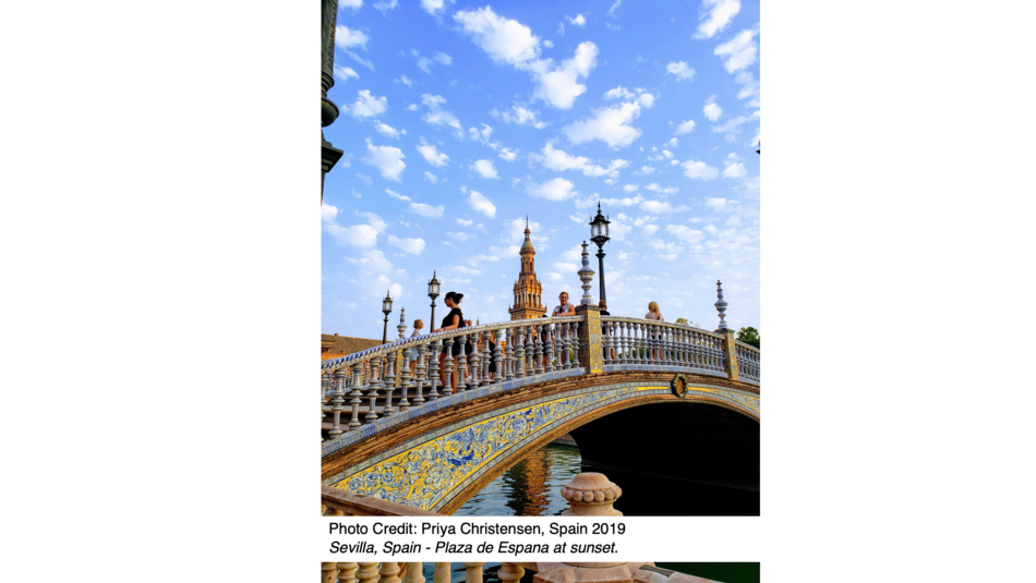 Sevilla, Spain - Plaza de Espana at sunset.