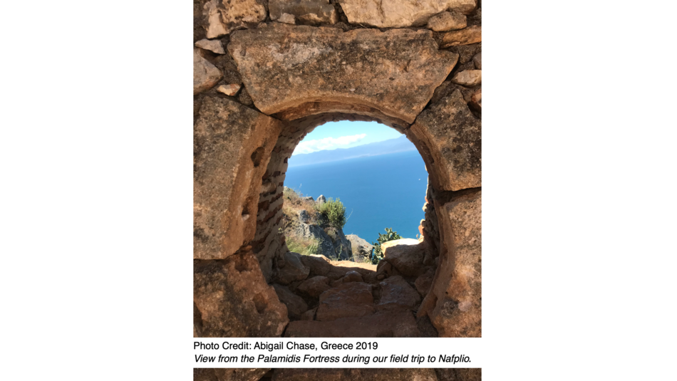 View from the Palamidis Fortress during our field trip to Nafplio.
