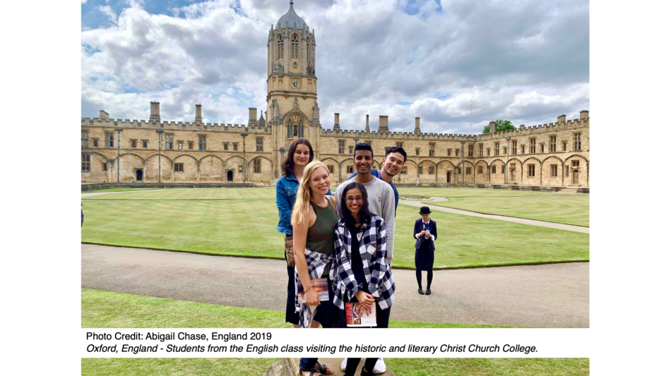 Oxford, England - Students from the English class visiting the historic and literary Christ Church College.