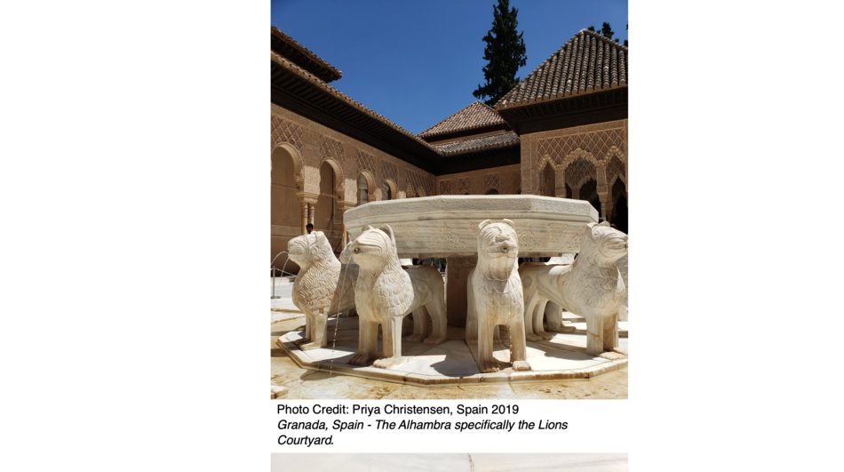 Granada, Spain - The Alhambra specifically the Lions Courtyard.