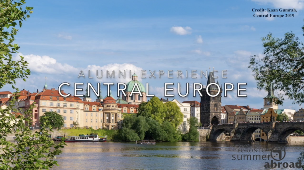 Title page of video on the alumni experience of Central Europe