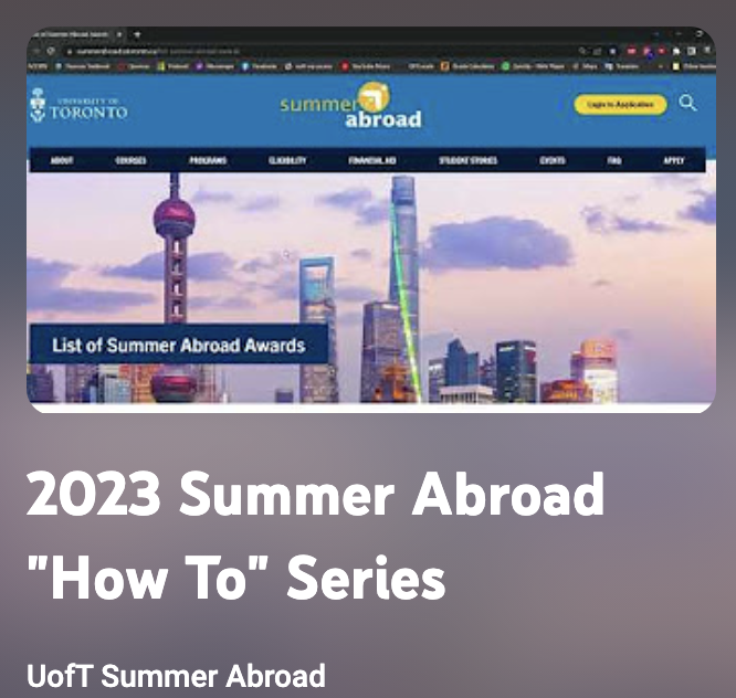 Summer Abroad "How To" Series