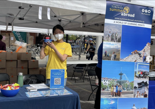 Tracy poses at a Summer Abroad Event