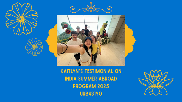 Kaitlyn and her classmates in India